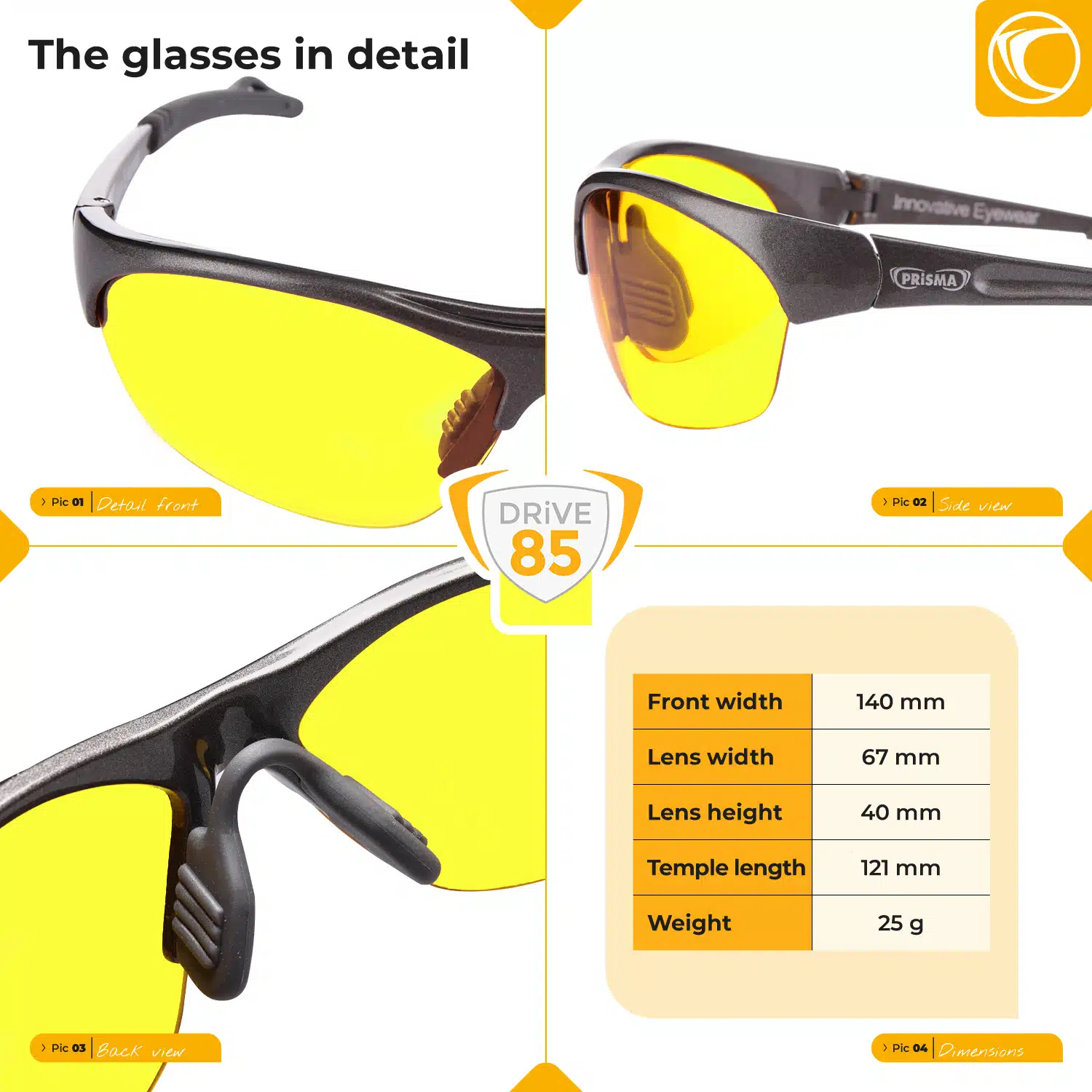 Lunettes de conduite PRiSMA CLASSIC DRiVE85 Day&Night - E923D – Image 2