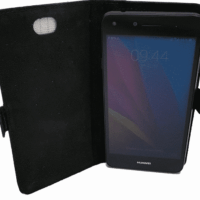 Étui anti-ondes universel moyen format M cuir noir (book adhésif) Dim/cm 14,8X7,5X1,5