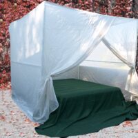 Baldaquin-cabine rectangulaire anti-ondes de deux personnes en voile écran blanc contre les hautes fréquences