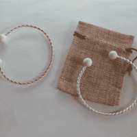 Bracelet de Lakhovsky en cuivre tressé et hêtre