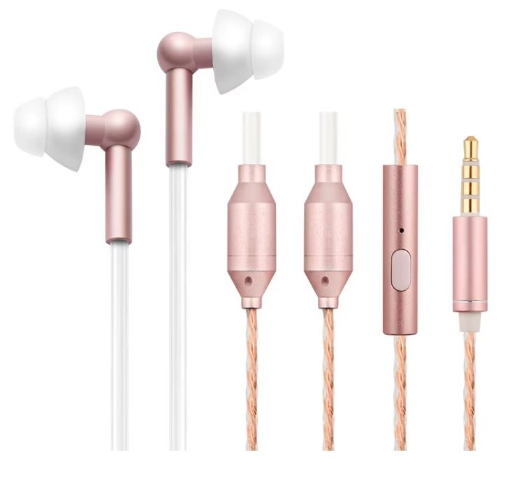 Oreillettes anti ondes ibrain à tube d'air FC32 - or rosé