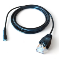 Câble RJ45 de mise à la terre noir à douille cylindrique