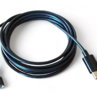 Cordon USB-C de mise à la terre noir à douille cylindrique